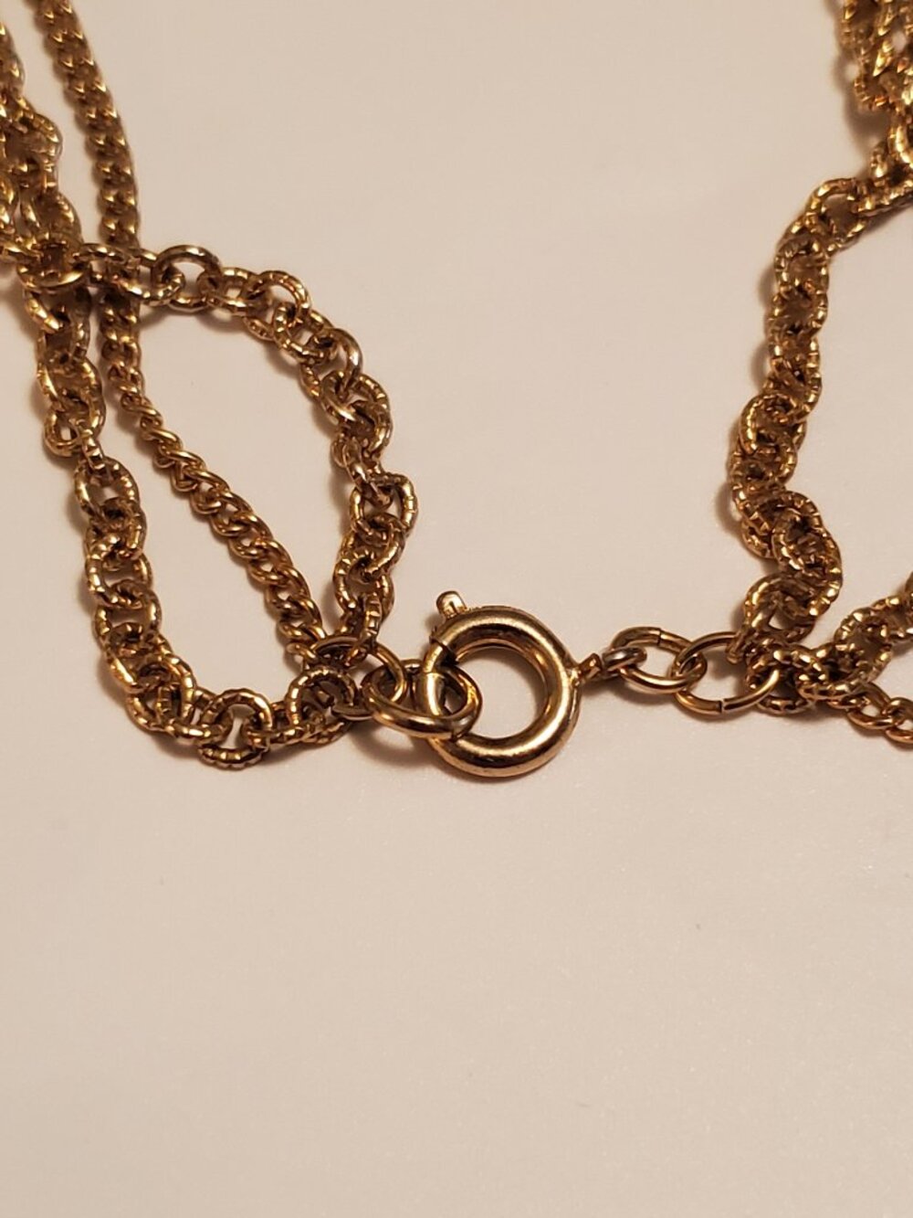 1 -3Gold Chians Linked Necklace, item # # A-1810.  wt 42 grams. - Picture 3 of 13